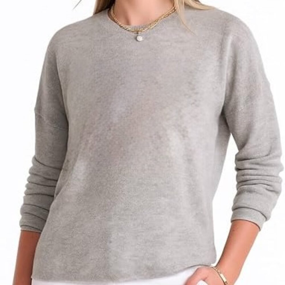 Vineyard Vines Cashmere Crewneck Sweater Women's L Pale Gray  NEW